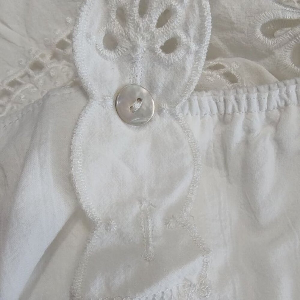 FARM Rio Midi Dress XL White Richelieu Broderie Anglaise Sundress Bustier Corset - Picture 11 of 16